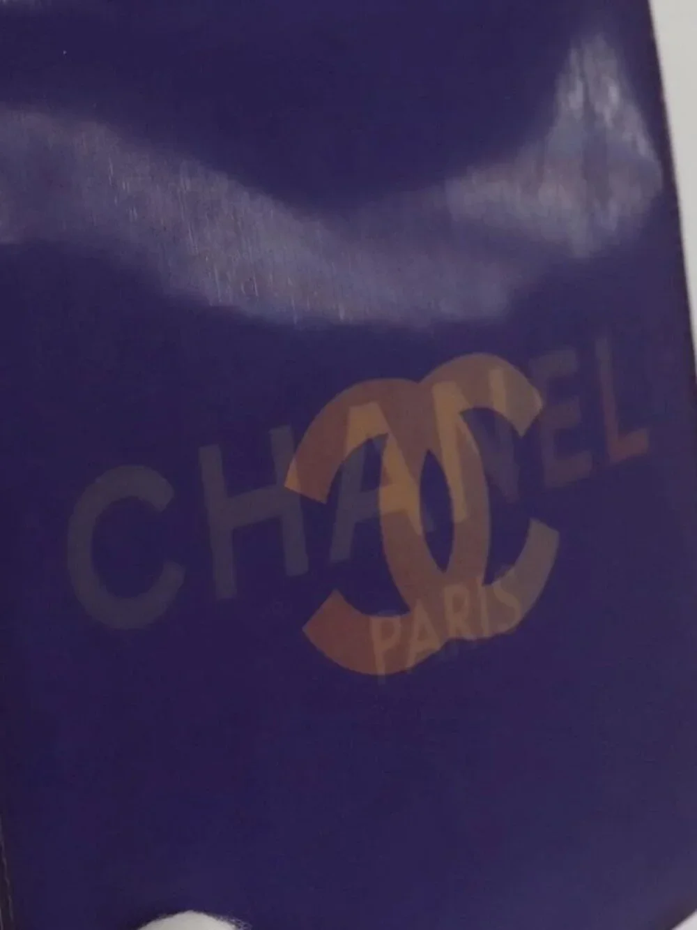 CHANEL Hologram Chain Shoulder Bag Vinyl Purple CC Auth bs21582